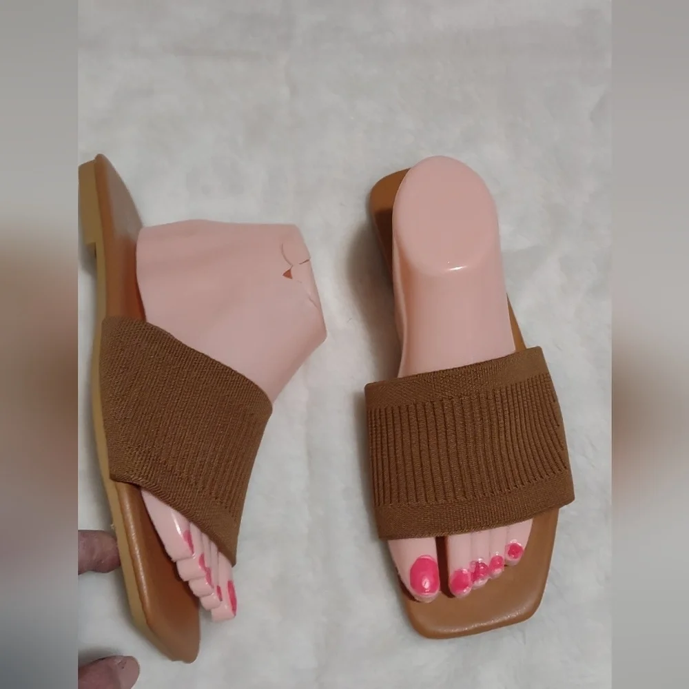 Brown Slide Sandals